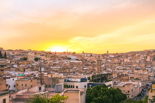 Coucher de soleil sur la médina de Fès